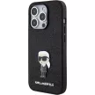 Karl Lagerfeld iPhone 15 Pro Fixed Glitter Ikonik Logo Metal Pin (KLHCP15LGKNPSK) hátlap, tok, fekete