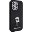 Karl Lagerfeld iPhone 15 Pro Fixed Glitter Ikonik Logo Metal Pin (KLHCP15LGKNPSK) hátlap, tok, fekete