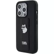 Karl Lagerfeld iPhone 15 Pro Gripstand Saffiano Choupette Pins (KLHCP15LGSACHPK) hátlap, tok, fekete