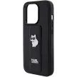 Karl Lagerfeld iPhone 15 Pro Gripstand Saffiano Choupette Pins (KLHCP15LGSACHPK) hátlap, tok, fekete