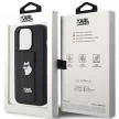 Karl Lagerfeld iPhone 15 Pro Gripstand Saffiano Choupette Pins (KLHCP15LGSACHPK) hátlap, tok, fekete