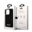 Karl Lagerfeld Rhinestone Plate Metal Logo Case iPhone 15 Pro (KLHCP15LHDSPLK) hátlap, tok, fekete