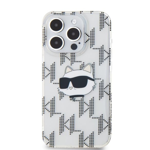 Karl Lagerfeld iPhone 15 Pro IML Electroplated Choupette Head KLHCP15LHKLPCHT hátlap, tok, átlátszó