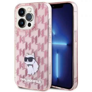   Karl Lagerfeld iPhone 15 Pro Monogram Choupette (KLHCP15LHNCMKLP) hátlap, tok, rózsaszín