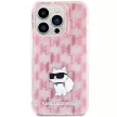 Karl Lagerfeld iPhone 15 Pro Monogram Choupette (KLHCP15LHNCMKLP) hátlap, tok, rózsaszín