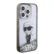 Karl Lagerfeld Liquid Glitter Ikonik iPhone 15 Pro 6,1" KLHCP15LLKKNSK hátlap, tok, átlátszó