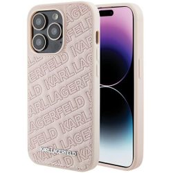   Karl Lagerfeld iPhone 15 Pro Quilted K Pattern (KLHCP15LPQKPMP) hátlap, tok, rózsaszín