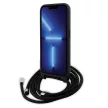 Karl Lagerfeld KLHCP15LSAKCPSK Crossbody Saffiano Metal Pin Karl & Choupette iPhone 15 Pro 6.1" tok, fekete