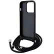 Karl Lagerfeld KLHCP15LSAKCPSK Crossbody Saffiano Metal Pin Karl & Choupette iPhone 15 Pro 6.1" tok, fekete
