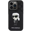 Karl Lagerfeld Saffiano Cardslots and Stand Monogram Choupette iPhone 15 Pro 6,1" KLHCP15LSAKKNSCK, hátlap, tok, fekete