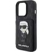 Karl Lagerfeld Saffiano Cardslots and Stand Monogram Choupette iPhone 15 Pro 6,1" KLHCP15LSAKKNSCK, hátlap, tok, fekete
