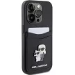 Karl Lagerfeld Saffiano Cardslot Karl&Choupette Metal Pin iPhone 15 Pro 6,1" KLHCP15LSAPKCNPK, hátlap, tok, fekete