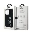 Karl Lagerfeld KLHCP15LSCMSMMVK Silicone Metal Script Logo iPhone 15 Pro 6.1", hátlap, tok, fekete