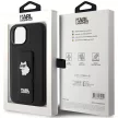 Karl Lagerfeld KLHCP15MGSACHPK Gripstand Saffiano Choupette Pins iPhone 14 Plus/15 Plus 6.7", hátlap, tok, fekete