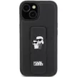 Karl Lagerfeld KLHCP15MGSAKCPK Gripstand Saffiano Choupette Pins iPhone 14 Plus/15 Plus 6.7", hátlap, tok, fekete