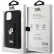 Karl Lagerfeld KLHCP15MGSAKCPK Gripstand Saffiano Choupette Pins iPhone 14 Plus/15 Plus 6.7", hátlap, tok, fekete
