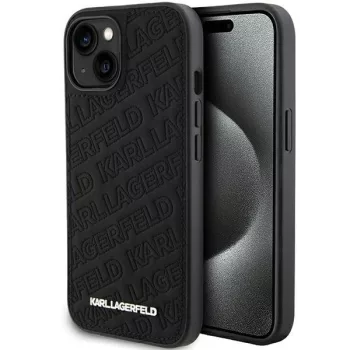   Karl Lagerfeld KLHCP15MPQKPMK Quilted K Pattern iPhone 14 Plus/15 Plus 6.7", hátlap, tok, fekete