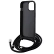 Karl Lagerfeld KLHCP15MSAKCPSK Crossbody Saffiano Metal Pin Karl & Choupette iPhone 14 Plus/15 Plus 6.7" hátlap, tok, fekete