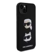 Karl Lagerfeld Liquid Silicone Karl and Choupette Heads Case iPhone 15 Plus (KLHCP15MSDHKCNK) hátlap, tok, fekete