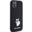 Karl Lagerfeld KLHCP15MSMHCNPK Silicone Choupette Metal Pin iPhone 14 Plus/15 Plus 6.7" tok, fekete