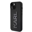 Karl Lagerfeld KLHCP15S3DMBKCK 3D Rubber Glitter Logo iPhone 15 6.1", hátlap, tok, fekete
