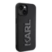 Karl Lagerfeld KLHCP15S3DMBKCK 3D Rubber Glitter Logo iPhone 15 6.1", hátlap, tok, fekete