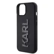 Karl Lagerfeld KLHCP15S3DMBKCK 3D Rubber Glitter Logo iPhone 15 6.1", hátlap, tok, fekete