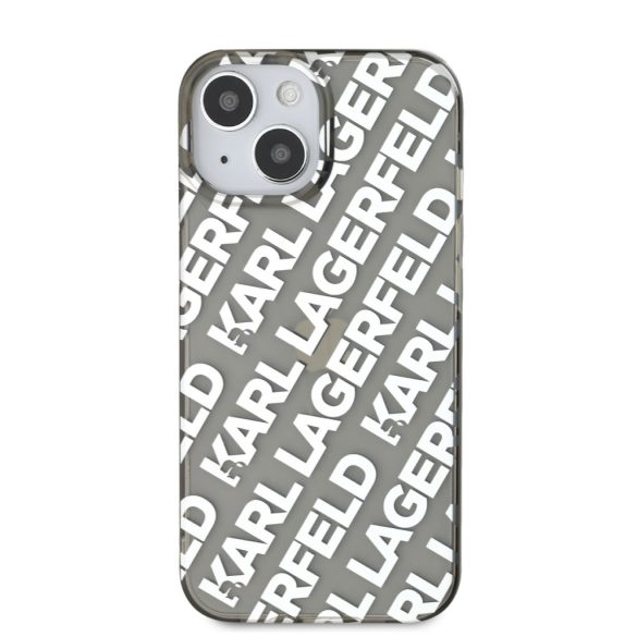 Karl Lagerfeld iPhone 15 IML Electroplated Repeated Logo KLHCP15SHKFOEMS hátlap, tok, ezüst