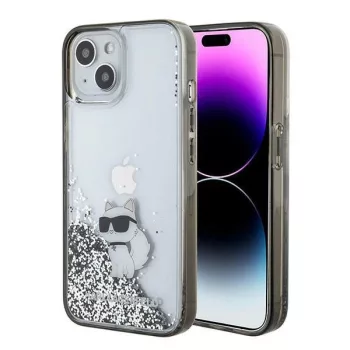  Karl Lagerfeld KLHCP15SLKCNSK Liquid Glitter Choupette iPhone 15 6.1" hátlap, tok, átlátszó