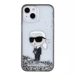 Karl Lagerfeld Liquid Glitter Ikonik iPhone 15 6,1" KLHCP15SLKKNSK hátlap, tok, átlátszó
