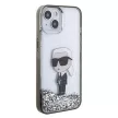 Karl Lagerfeld Liquid Glitter Ikonik iPhone 15 6,1" KLHCP15SLKKNSK hátlap, tok, átlátszó