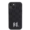 Karl Lagerfeld KLHCP15SPKLPKLK Leather Monogram Hot Stamp Metal Logo iPhone 15 6.1", hátlap, tok, fekete