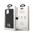 Karl Lagerfeld KLHCP15SPKLPKLK Leather Monogram Hot Stamp Metal Logo iPhone 15 6.1", hátlap, tok, fekete