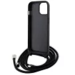 Karl Lagerfeld KLHCP15SSAKCPSK Crossbody Saffiano Metal Pin Karl & Choupette iPhone 15 6.1" tok, fekete