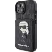 Karl Lagerfeld KLHCP15SSAKKNSCK Cardslots and Stand Monogram Ikonik Patch iPhone 15 6.1", hátlap, tok, fekete