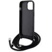 Karl Lagerfeld KLHCP15SSASKNPSK Crossbody Saffiano Monogram Metal Pin Karl & Choupette iPhone 15 6.1" tok, fekete