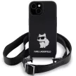 Karl Lagerfeld KLHCP15SSCBSCNK Crossbody Silicone Choupette iPhone 15 6.1" hátlap, tok, fekete