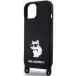 Karl Lagerfeld KLHCP15SSCBSCNK Crossbody Silicone Choupette iPhone 15 6.1" hátlap, tok, fekete