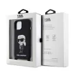 Karl Lagerfeld Liquid Silicone Crossbody Ikonik Case iPhone 15 (KLHCP15SSCBSKNK) hátlap, tok, fekete