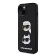 Karl Lagerfeld Liquid Silicone Karl and Choupette Heads Case iPhone 15 (KLHCP15SSDHKCNK) hátlap, tok, fekete