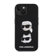 Karl Lagerfeld Liquid Silicone Karl and Choupette Heads Case iPhone 15 (KLHCP15SSDHKCNK) hátlap, tok, fekete