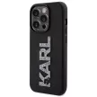 Karl Lagerfeld iPhone 15 Pro Max 3D Rubber Glitter Logo (KLHCP15X3DMBKCK) hátlap, tok, fekete