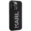 Karl Lagerfeld iPhone 15 Pro Max 3D Rubber Glitter Logo (KLHCP15X3DMBKCK) hátlap, tok, fekete