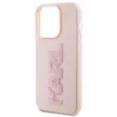Karl Lagerfeld iPhone 15 Pro Max 3D Rubber Glitter Logo (KLHCP15X3DMBKCP) hátlap, tok, rózsaszín