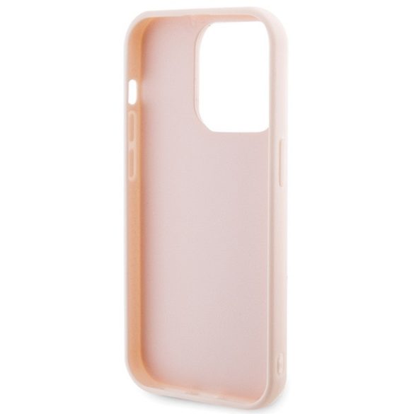 Karl Lagerfeld iPhone 15 Pro Max 3D Rubber Glitter Logo (KLHCP15X3DMBKCP) hátlap, tok, rózsaszín