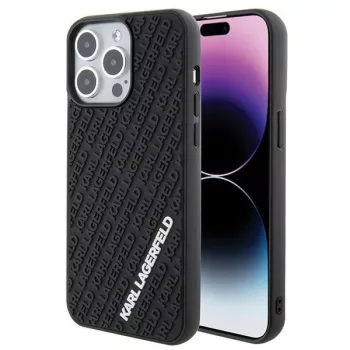   Karl Lagerfeld iPhone 15 Pro Max 3D Rubber Multi Logo (KLHCP15X3DMKRLK) hátlap, tok, fekete
