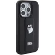 Karl Lagerfeld iPhone 15 Pro Max Gripstand Saffiano Choupette Pins (KLHCP15XGSACHPK) hátlap, tok, fekete