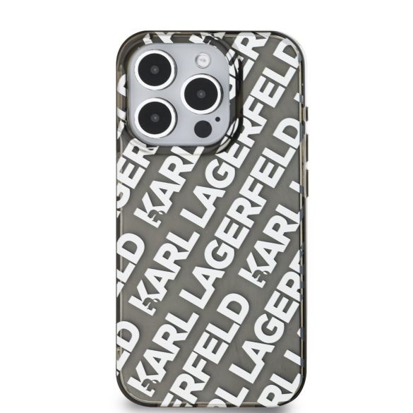 Karl Lagerfeld iPhone 15 Pro Max IML Electroplated Repeated Logo KLHCP15XHKFOEMS hátlap, tok, ezüst