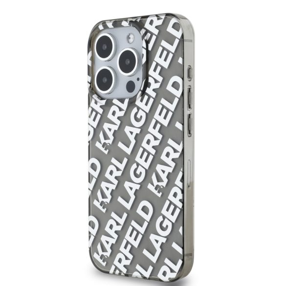 Karl Lagerfeld iPhone 15 Pro Max IML Electroplated Repeated Logo KLHCP15XHKFOEMS hátlap, tok, ezüst