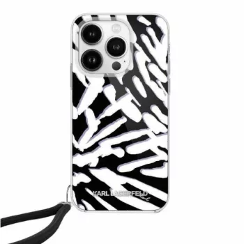   Karl Lagerfeld KLHCP15XHZBPKCCK IML Zebra Pattern & Cord iPhone 15 Pro Max 6.7", hátlap, tok, fekete